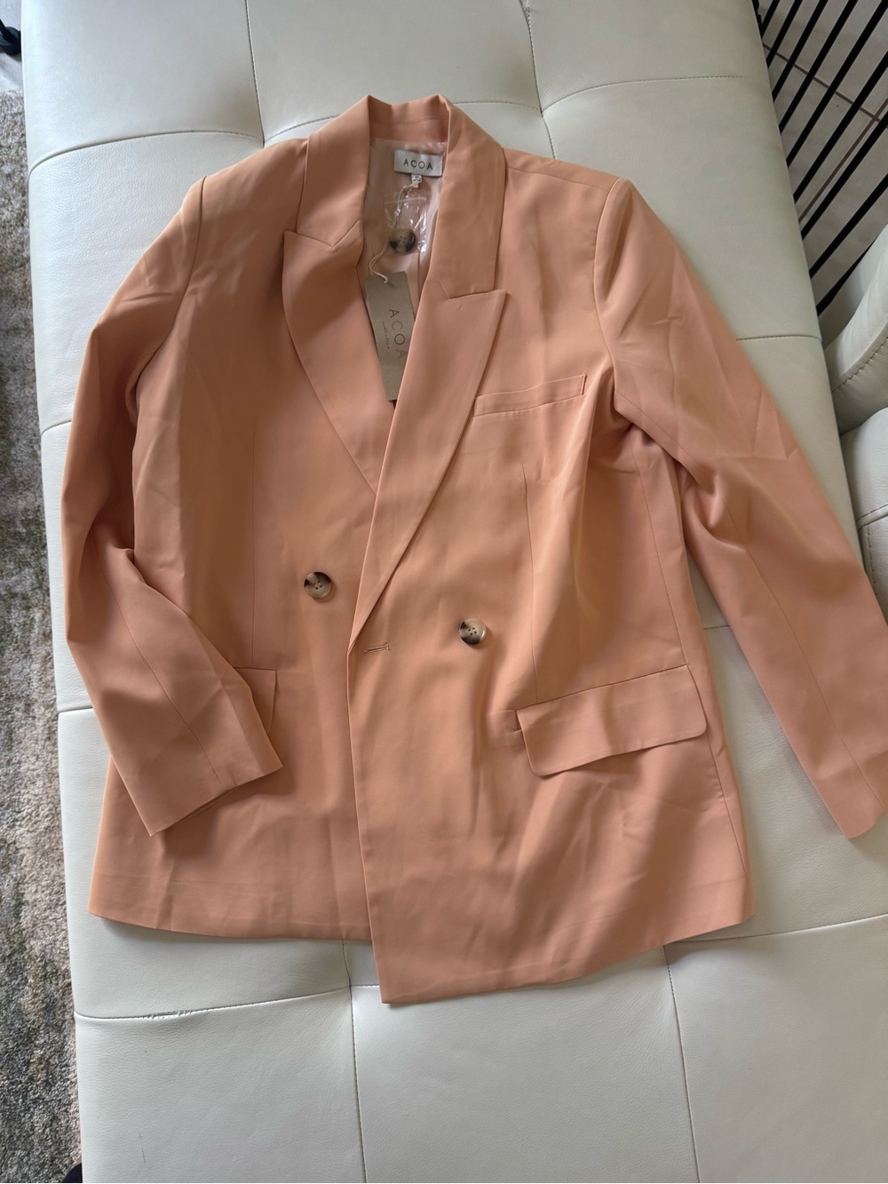 ACOA Peach Double-Breasted Blazer